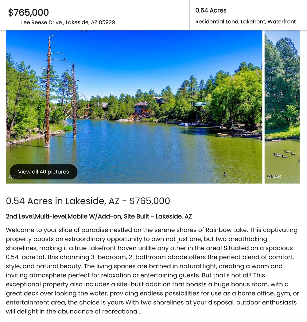 Lakeside property